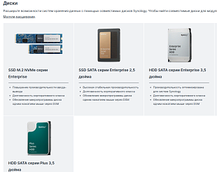 Расширения и принадлежности Synology